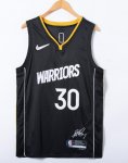 NBA 30 Curry Warriors 75th Anniversary MVP Edition Maillot noir brodé